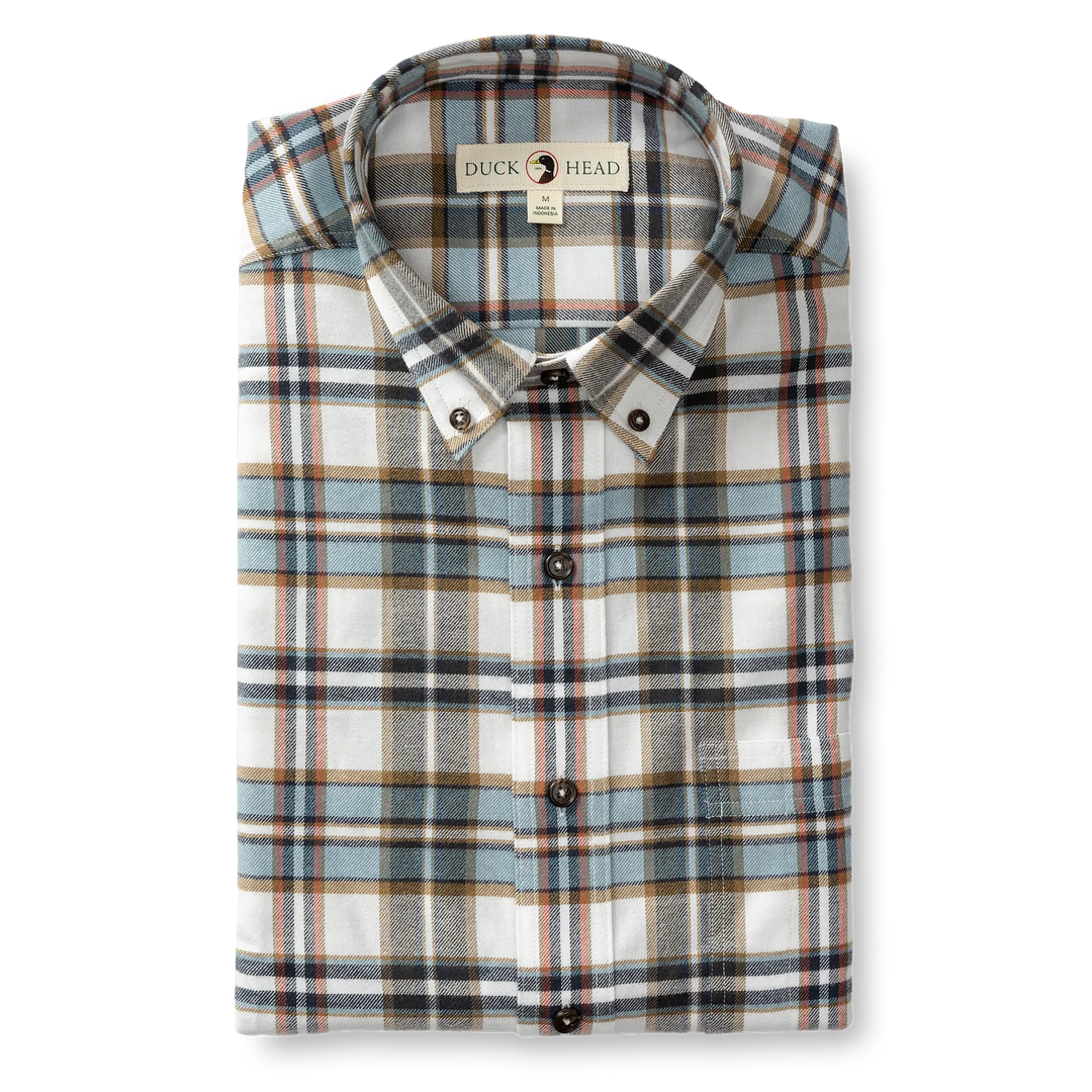 LS Cotton Flannel Sport Shirt Russin Plaid