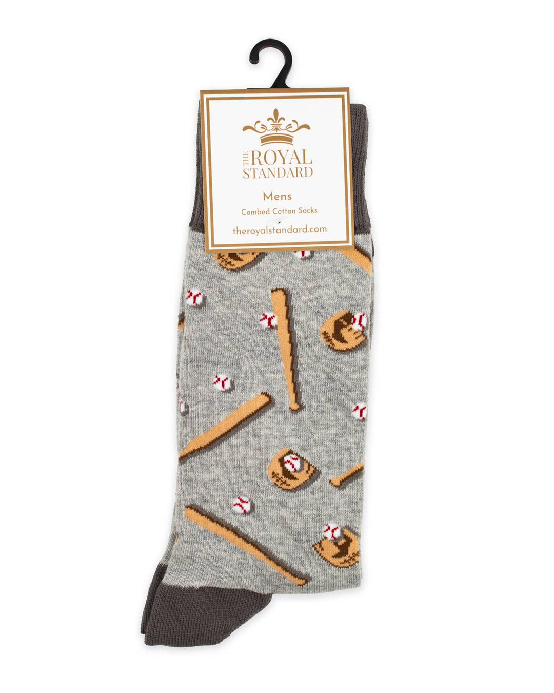 Men's Baseball Socks Gray/Brown One Size