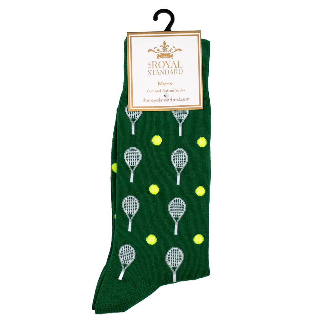 Men's Tennis Socks Green/White One Size