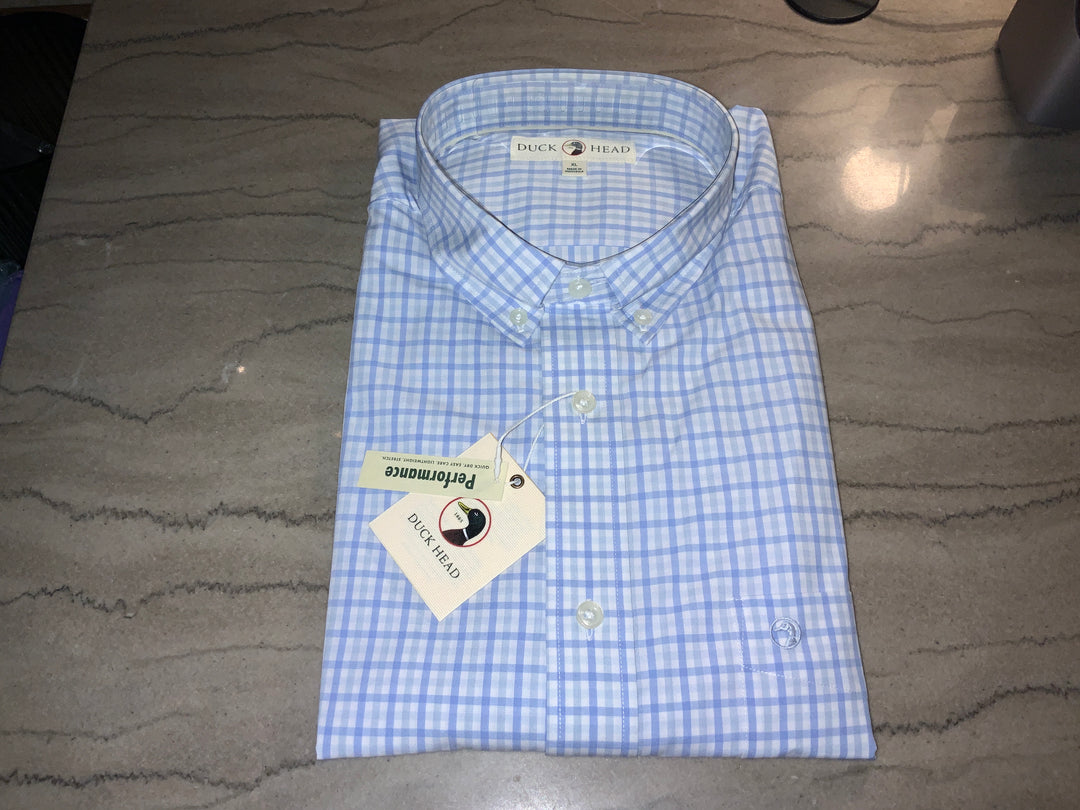 Sky Blue LS performance Duck Head Flannel