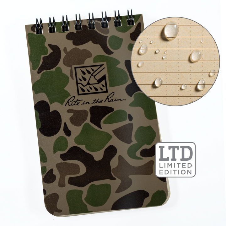 Rite in the Rain 3" x 5" Top-Spiral Notebooks, Duck Camo