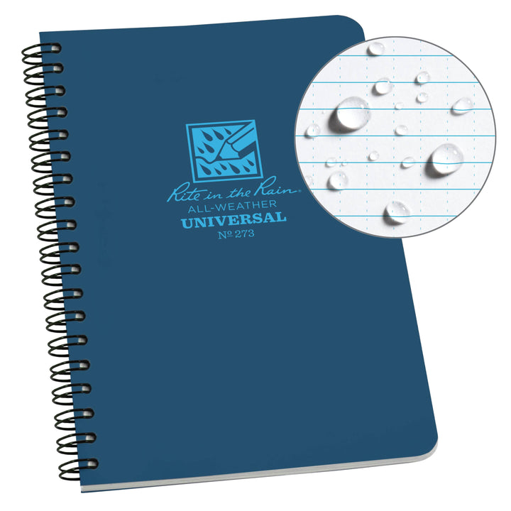 Rite in the Rain 4.875" x 7" Side Spiral Notebook, Blue