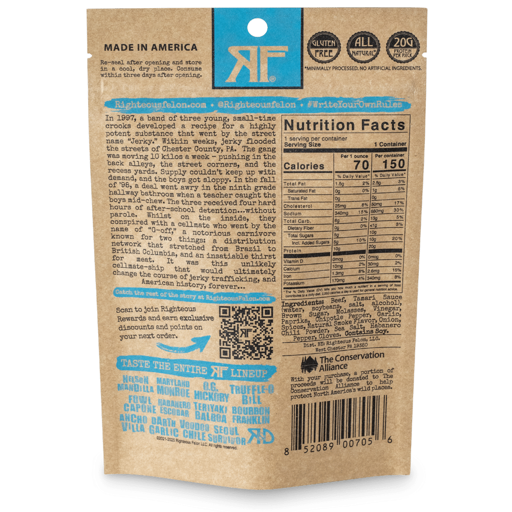 Bootleggin' Baby Blues BBQ Beef Jerky 2oz