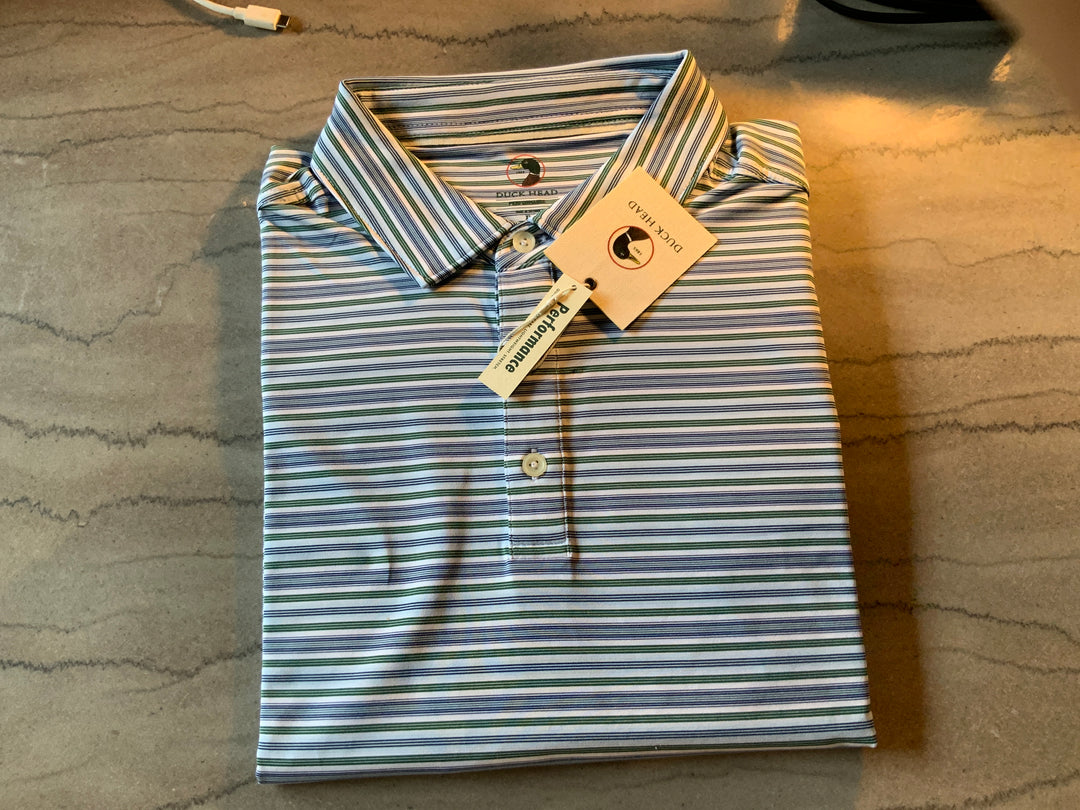 SS Long Drive Performance Polo Caro Stripe