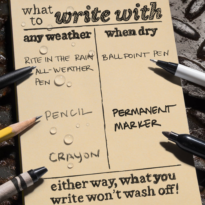 Rite in the Rain 3" x 5" Top Spiral Notebook, Tan