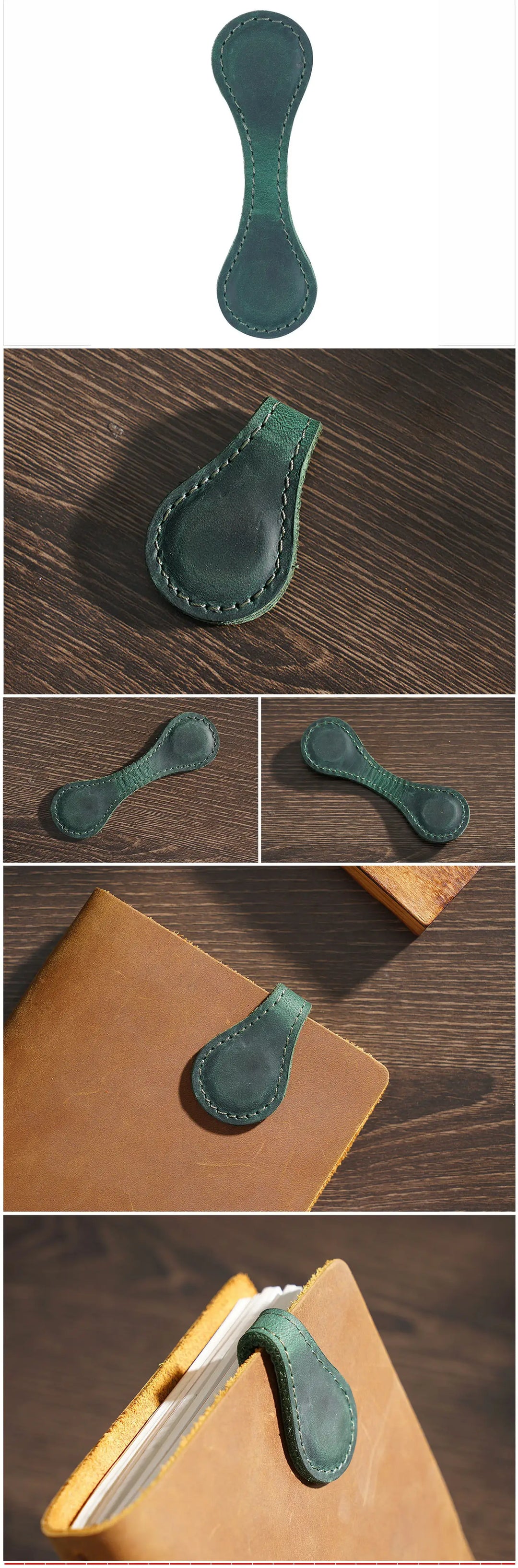 Leather Magnetic Bookmark, Handmade Leather Book mark