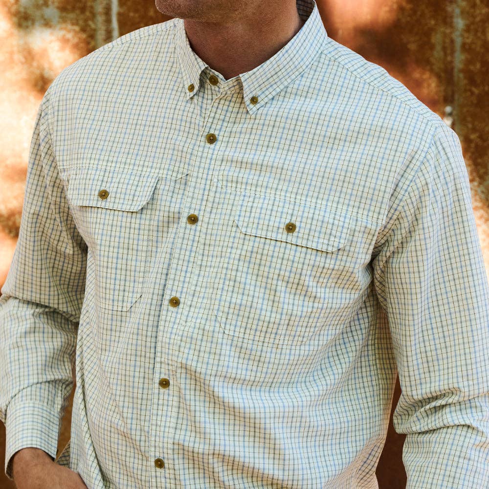 Brooks Bamboo Long Sleeve Shirt (Birch Plaid)