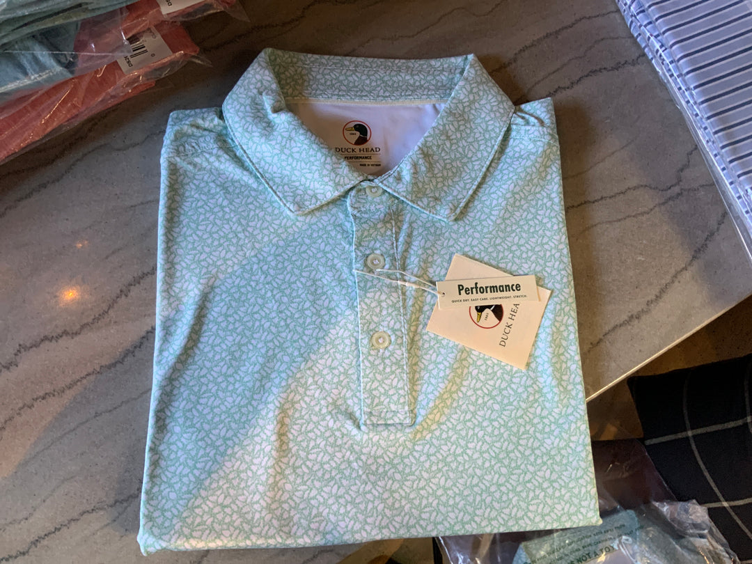 Seafoam Green SS Performance Duck Head Polo