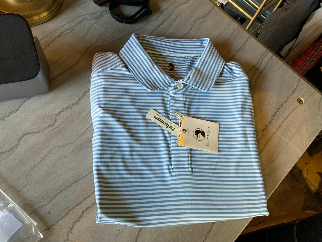 Sunwashed Blue SS Performance Duck Head Polo