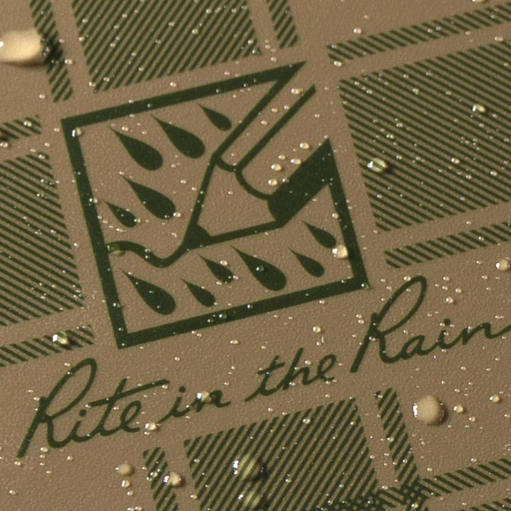 Rite in the Rain 3" x 5" Top Spiral Notebook, Green Plaid