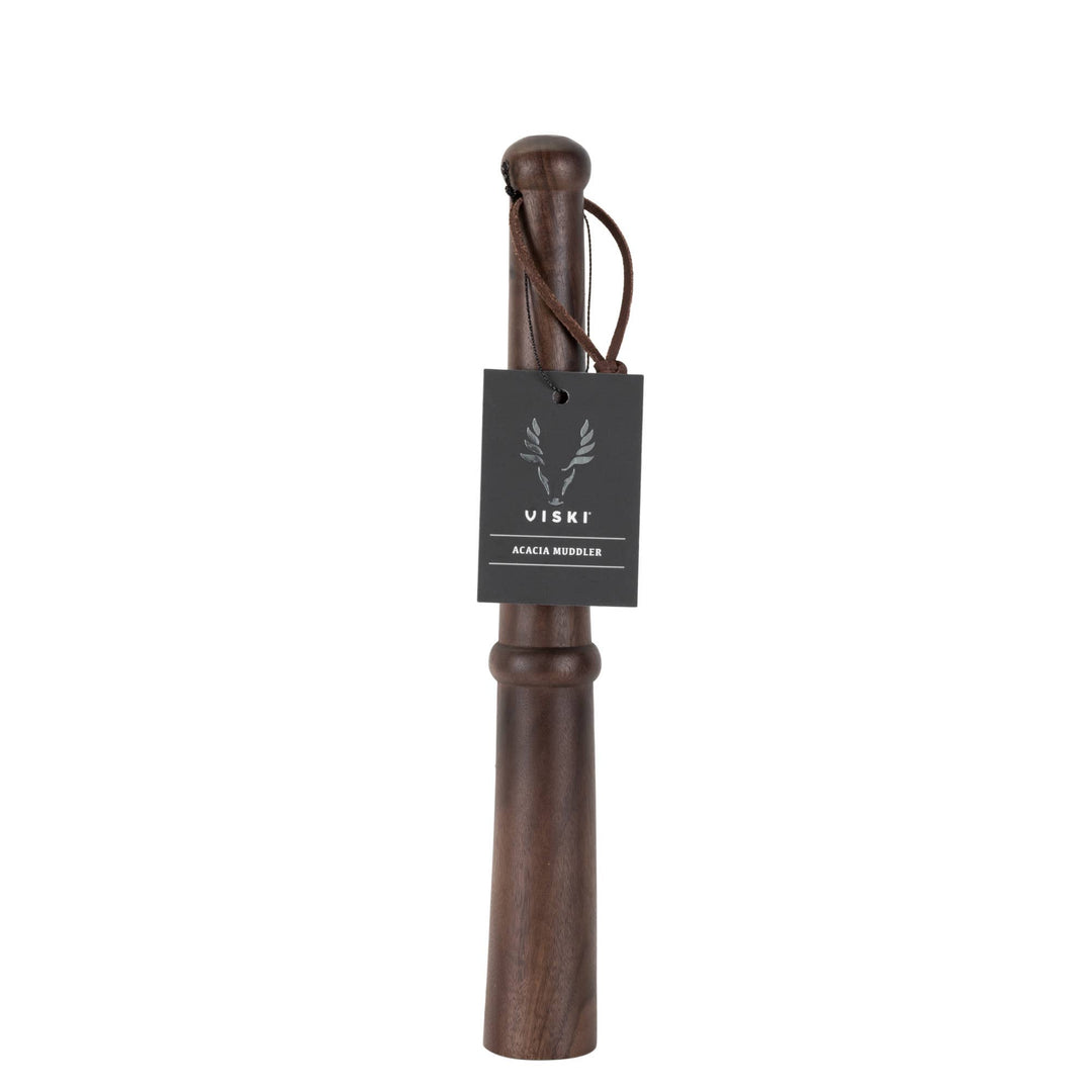 Viski Professional 12inch Acacia Wood Muddler w Hang Strap