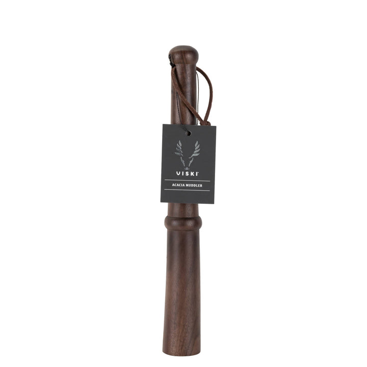 Viski Professional 12inch Acacia Wood Muddler w Hang Strap