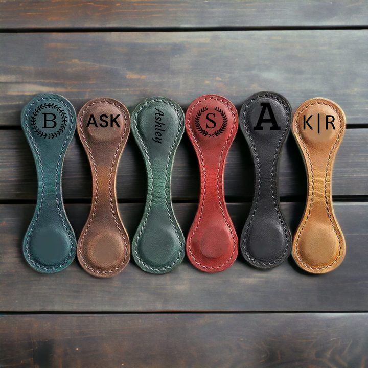 Leather Magnetic Bookmark, Handmade Leather Book mark