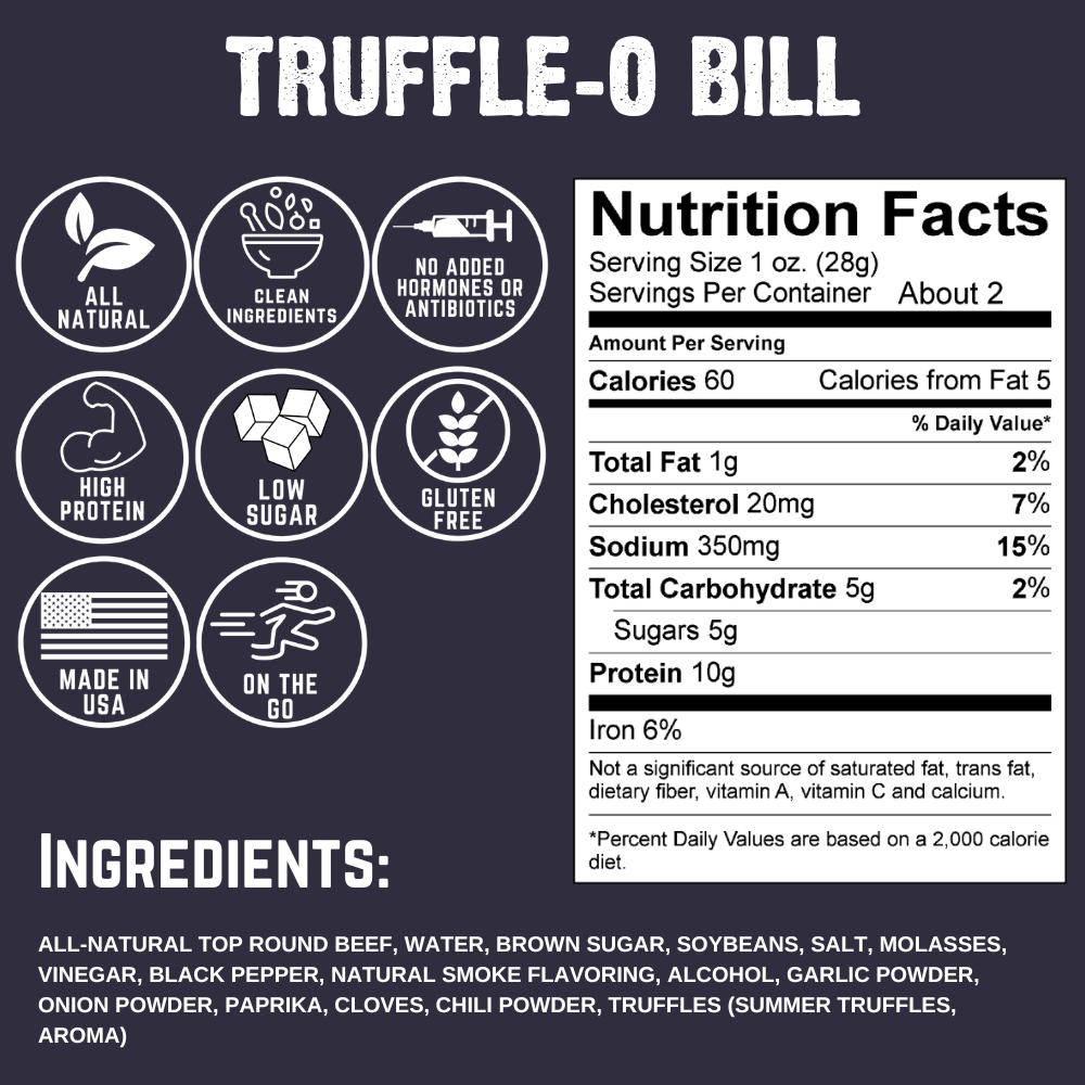Truffle-O Bill Beef Jerky 2oz