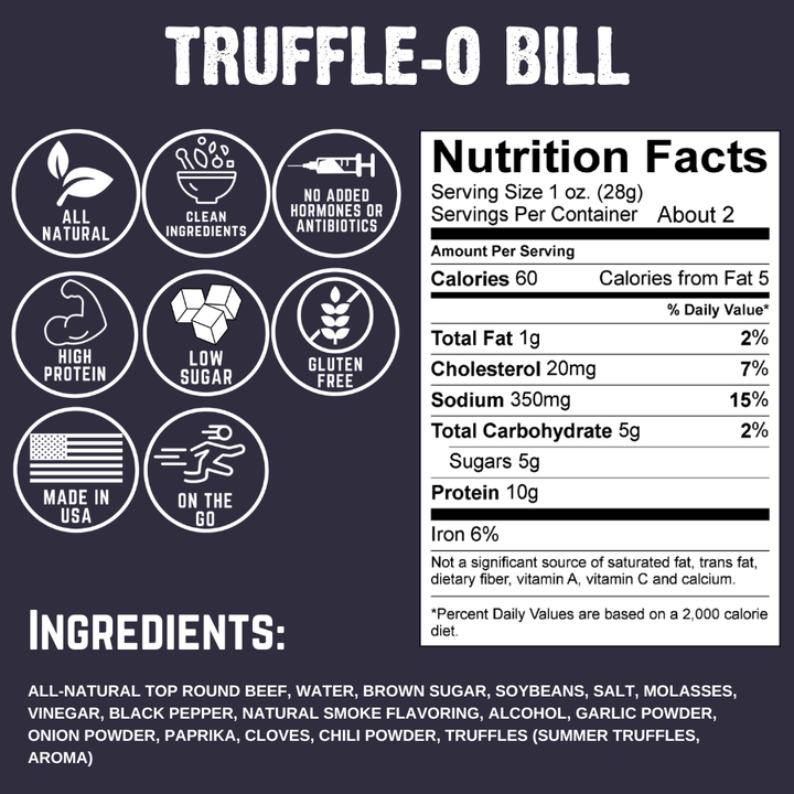 Truffle-O Bill Beef Jerky 2oz