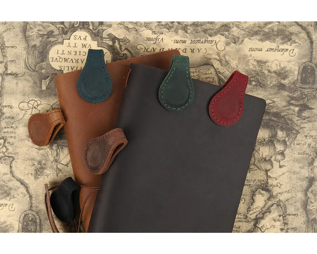 Leather Magnetic Bookmark, Handmade Leather Book mark