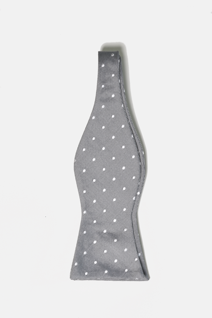 Grey Polka Dots Bow Tie