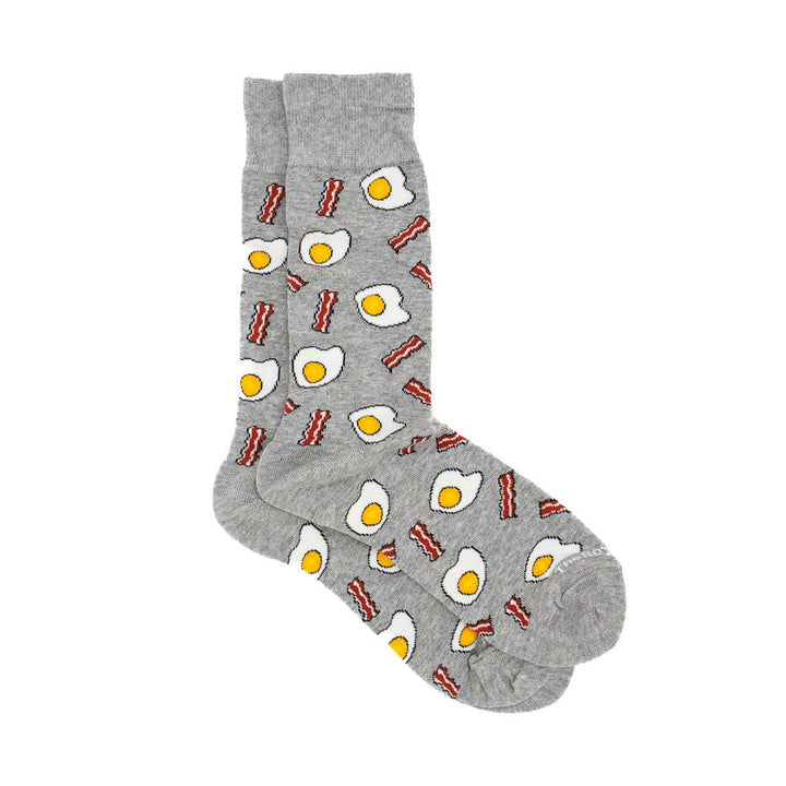 Men's Bacon and Eggs Socks   Gray/Red/White  One Size